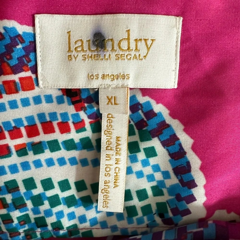 EUC Laundry by Shelli Segal Pink & Blue Dress | Size XL - Picture 8 of 10
